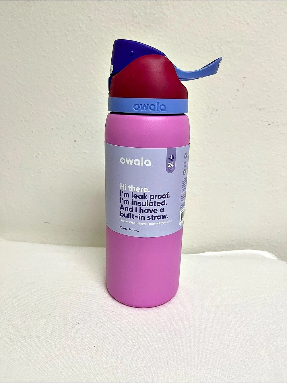 Owala FreeSip 32oz Water Bottle in Pink & blue &red NWT